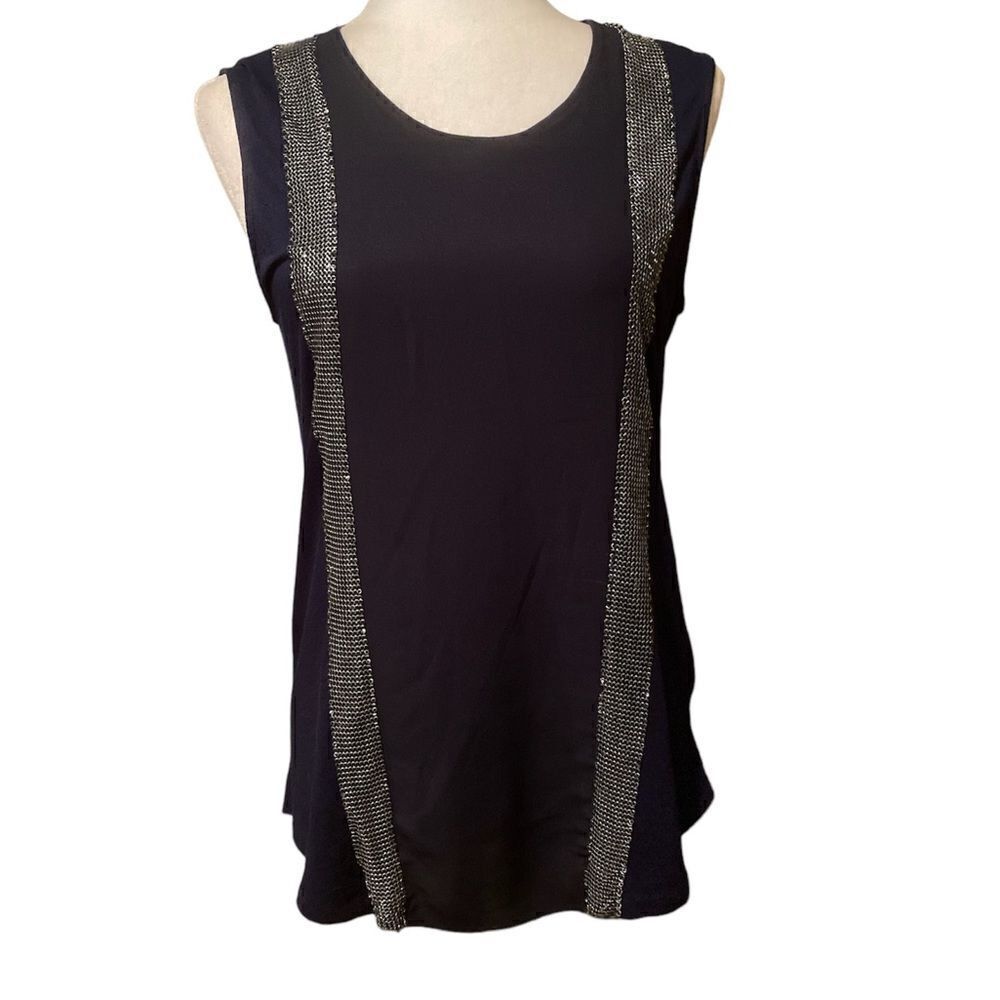 J Crew Navy Sleeveless Shirt Size Small